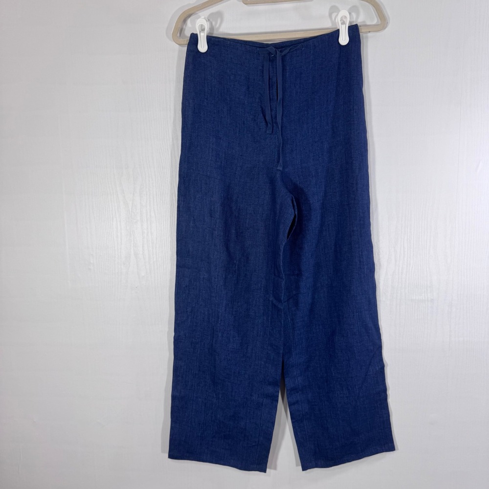 Brooks Brothers Navy Blue Cropped Wide-Leg Pants